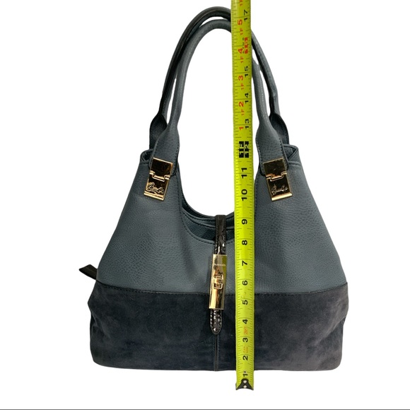 GUSSACI  Grey Shoulder Bag_ Purse Vega Leather - Picture 13 of 15